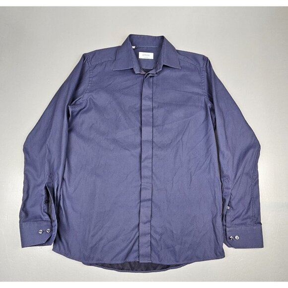 ETON Slim Fit Dress Shirt Mens 16 41 Light Purple Button Up Cotton Shirt.‎ - Picture 1 of 7